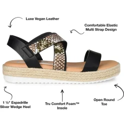 Journee Collection Womens Caroline Wedge Sandals