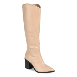 Journee Collection Womens Daria Wide Calf Stacked Heel Riding Boots
