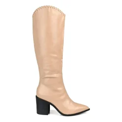 Journee Collection Womens Daria Wide Calf Stacked Heel Riding Boots