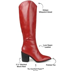 Journee Collection Womens Daria Wide Calf Stacked Heel Riding Boots