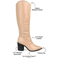 Journee Collection Womens Daria Wide Calf Stacked Heel Riding Boots