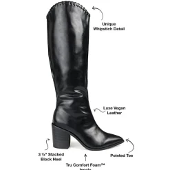 Journee Collection Womens Daria Wide Calf Stacked Heel Riding Boots