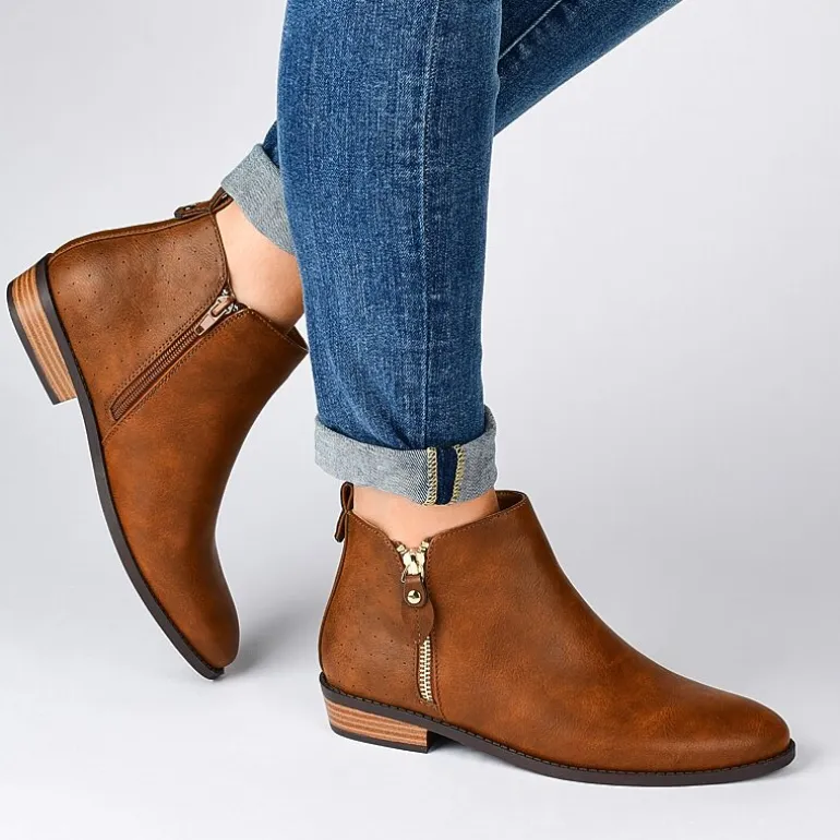 Journee Collection Womens Ellis Stacked Heel Booties