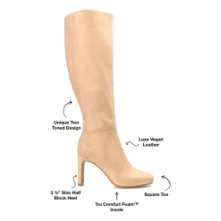Journee Collection Womens Elisabeth Block Heel Dress Boots