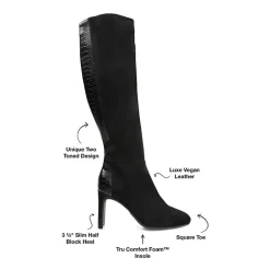 Journee Collection Womens Elisabeth Block Heel Dress Boots