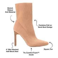 Journee Collection Womens Elissa Stacked Heel Booties