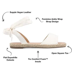 Journee Collection Womens Emelie Ankle Strap Flat Sandals