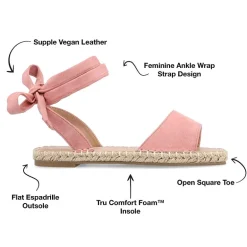 Journee Collection Womens Emelie Ankle Strap Flat Sandals