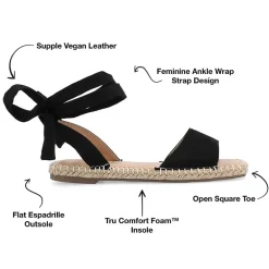 Journee Collection Womens Emelie Ankle Strap Flat Sandals