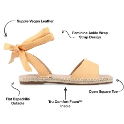 Journee Collection Womens Emelie Ankle Strap Flat Sandals