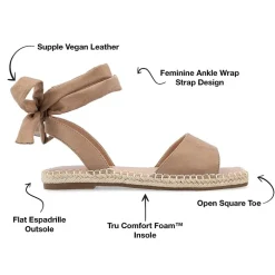 Journee Collection Womens Emelie Ankle Strap Flat Sandals