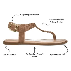 Journee Collection Womens Genevive Ankle Strap Flat Sandals