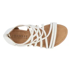 Journee Collection Womens Hanni Criss Cross Strap Gladiator Sandals