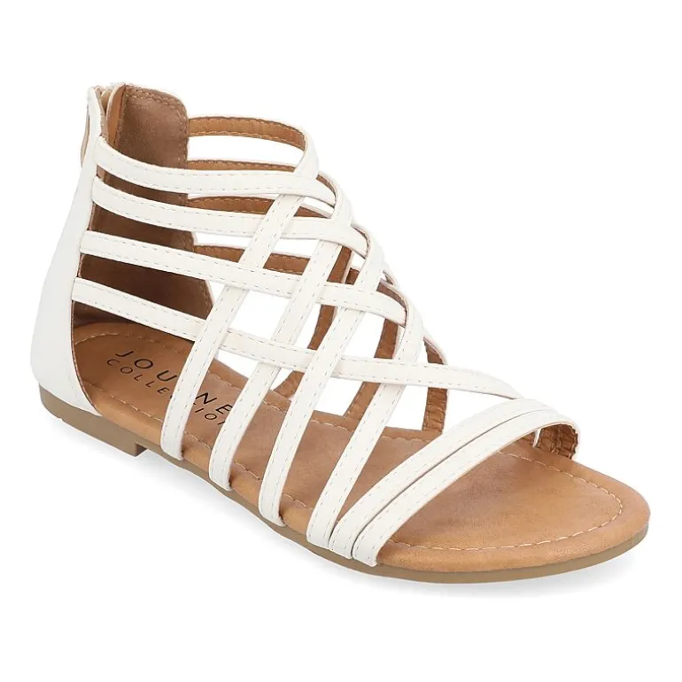 Journee Collection Womens Hanni Criss Cross Strap Gladiator Sandals