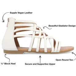 Journee Collection Womens Hanni Criss Cross Strap Gladiator Sandals