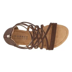 Journee Collection Womens Hanni Criss Cross Strap Gladiator Sandals