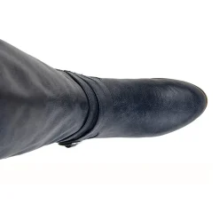 Journee Collection Womens Ivie Extra Wide Calf Stacked Heel Zip Riding Boots