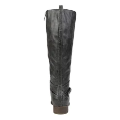 Journee Collection Womens Ivie Extra Wide Calf Stacked Heel Zip Riding Boots