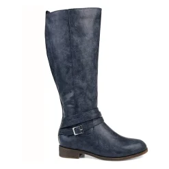 Journee Collection Womens Ivie Extra Wide Calf Stacked Heel Zip Riding Boots
