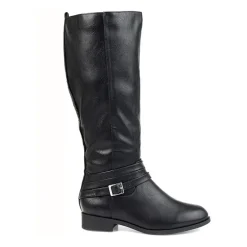 Journee Collection Womens Ivie Extra Wide Calf Stacked Heel Zip Riding Boots