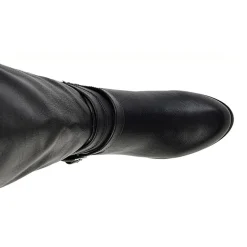 Journee Collection Womens Ivie Extra Wide Calf Stacked Heel Zip Riding Boots