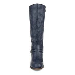 Journee Collection Womens Ivie Extra Wide Calf Stacked Heel Zip Riding Boots