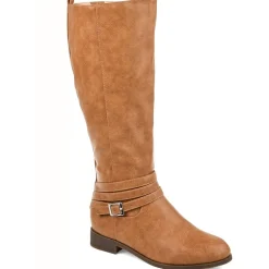 Journee Collection Womens Ivie Extra Wide Calf Stacked Heel Zip Riding Boots