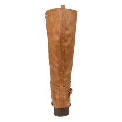 Journee Collection Womens Ivie Extra Wide Calf Stacked Heel Zip Riding Boots