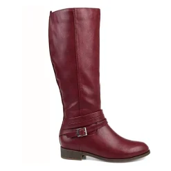 Journee Collection Womens Ivie Extra Wide Calf Stacked Heel Zip Riding Boots