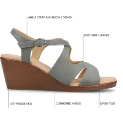 Journee Collection Womens Kedzieii Wedge Sandals
