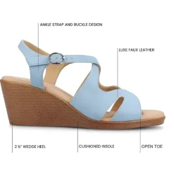 Journee Collection Womens Kedzieii Wedge Sandals
