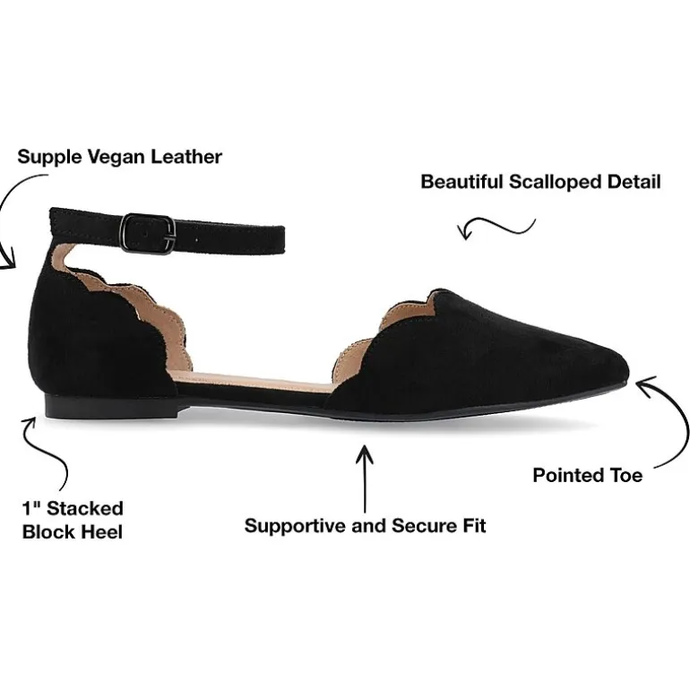Journee Collection Womens Lana Ballet Flats Buckle Pointed Toe