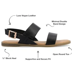 Journee Collection Womens Lavine Slingback Strap Flat Sandals