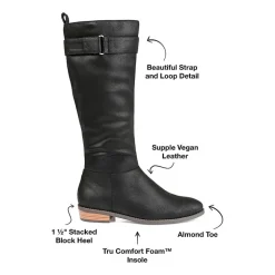 Journee Collection Womens Lelanni Wide Calf Stacked Heel Riding Boots