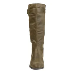 Journee Collection Womens Lelanni Wide Calf Stacked Heel Riding Boots