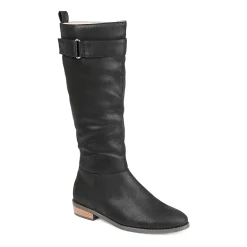 Journee Collection Womens Lelanni Wide Calf Stacked Heel Riding Boots