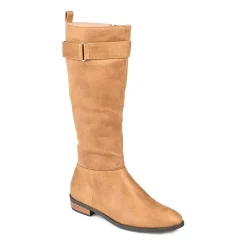 Journee Collection Womens Lelanni Wide Calf Stacked Heel Riding Boots