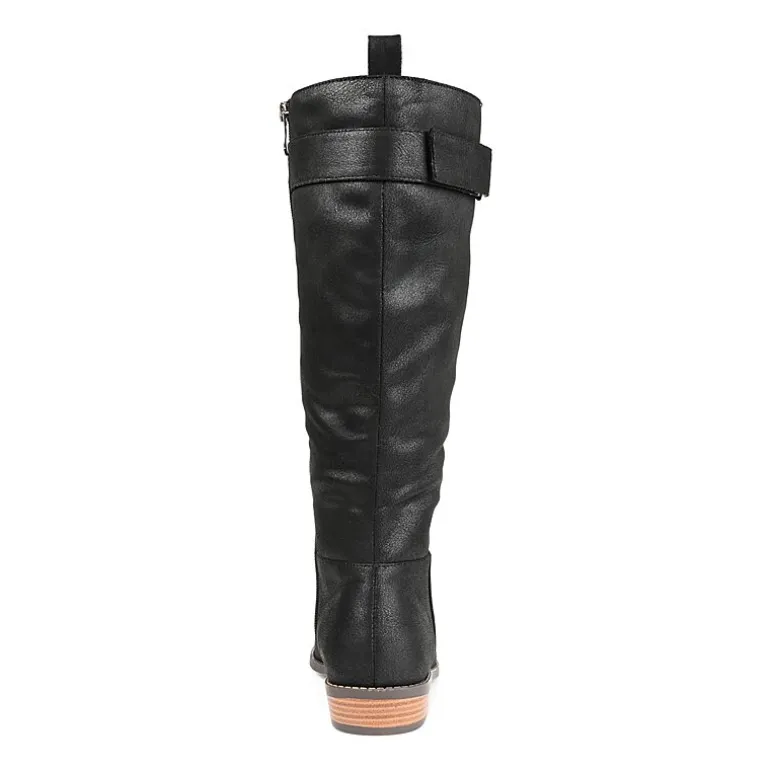 Journee Collection Womens Lelanni Wide Calf Stacked Heel Riding Boots