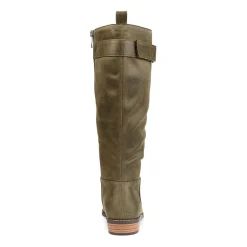 Journee Collection Womens Lelanni Wide Calf Stacked Heel Riding Boots