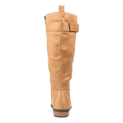 Journee Collection Womens Lelanni Wide Calf Stacked Heel Riding Boots