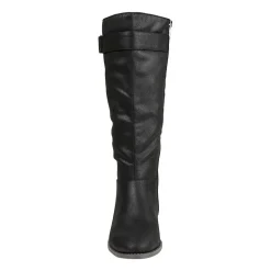 Journee Collection Womens Lelanni Wide Calf Stacked Heel Riding Boots