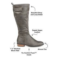 Journee Collection Womens Lelanni Stacked Heel Riding Boots