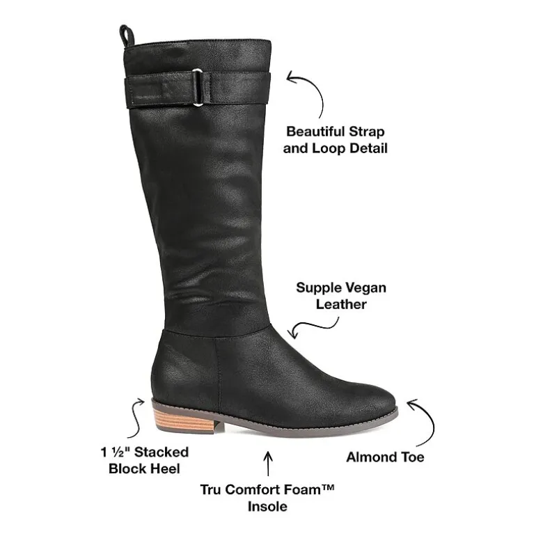 Journee Collection Womens Lelanni Stacked Heel Riding Boots