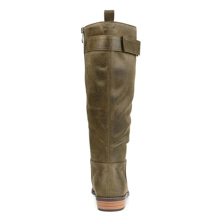 Journee Collection Womens Lelanni Stacked Heel Riding Boots