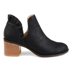 Journee Collection Womens Lennie Booties Stacked Heel Slip-on