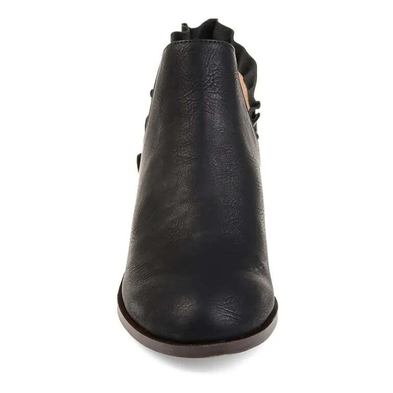 Journee Collection Womens Lennie Booties Stacked Heel Slip-on