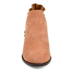 Journee Collection Womens Lennie Booties Stacked Heel Slip-on