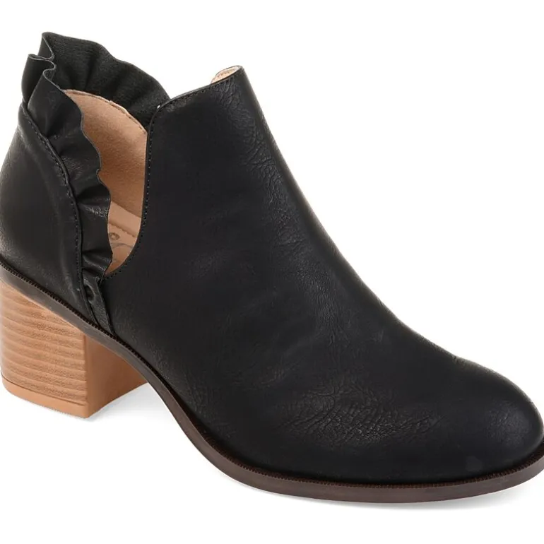 Journee Collection Womens Lennie Booties Stacked Heel Slip-on