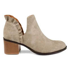 Journee Collection Womens Lennie Booties Stacked Heel Slip-on