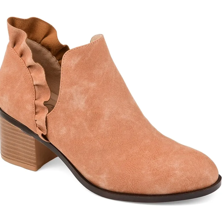 Journee Collection Womens Lennie Booties Stacked Heel Slip-on